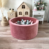 Bollhav Sammet 30x90cm, Dirty Pink (Flera olika färgval på bollarna)