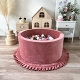 Bollhav Sammet 40x90cm, Dirty Pink (Flera olika färgval på bollarna)