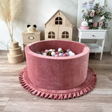 Bollhav Sammet 30x90cm, Dirty Pink (Flera olika färgval på bollarna)