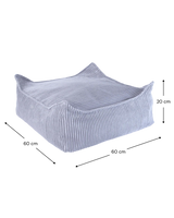Square Ottoman, Blueberry Blue