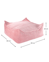 Square Ottoman, Pink Mousse