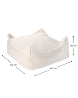Square Ottoman, Cream White