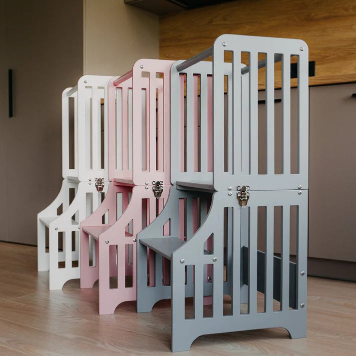 Foldable kitchen tower, Grey (Striped Collection)