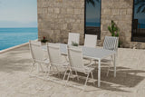LEVANZO & LINO | Positionsstolar + Rektangulära Matbord 220 x 100 | Beige
