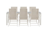 LEVANZO & LINO | Positionsstolar + Rektangulära Matbord 220 x 100 | Beige