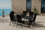 GIARDINI & LEVANZO | Positionsstolar + Rektangulära Matbord 200 x 90 | Svart