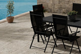 GIARDINI & LEVANZO | Positionsstolar + Rektangulära Matbord 200 x 90 | Svart