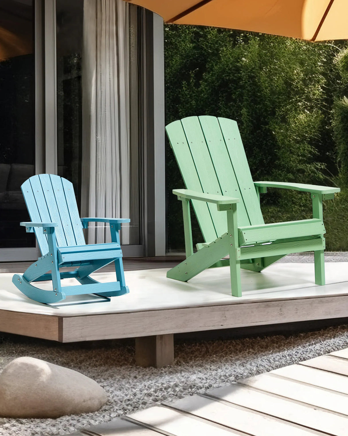 Trädgårdsgungstol för barn ADIRONDACK Ljusblå