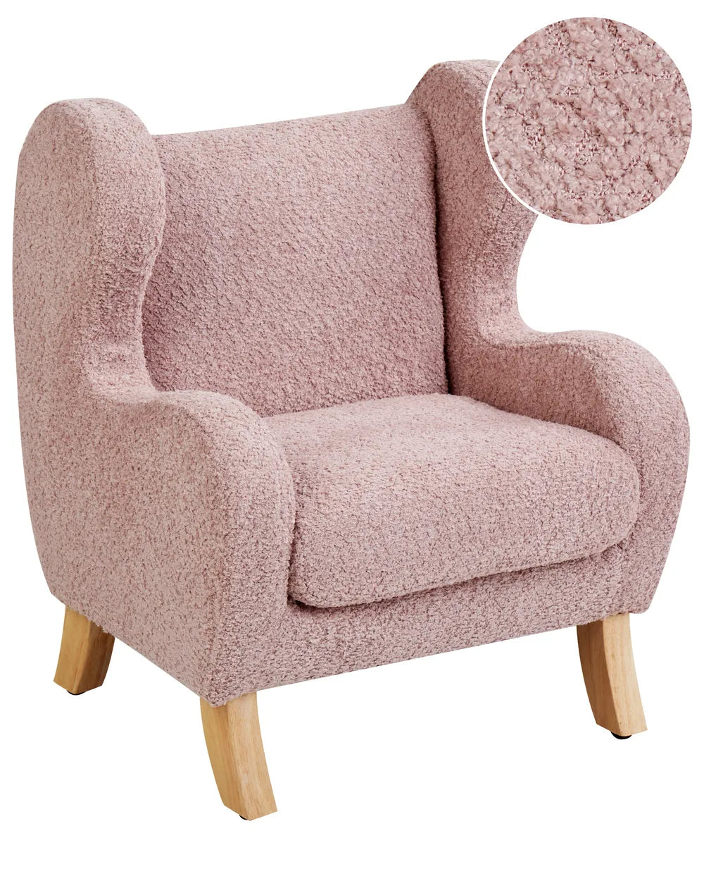 Barnfåtölj FARUM Bouclé, Rosa