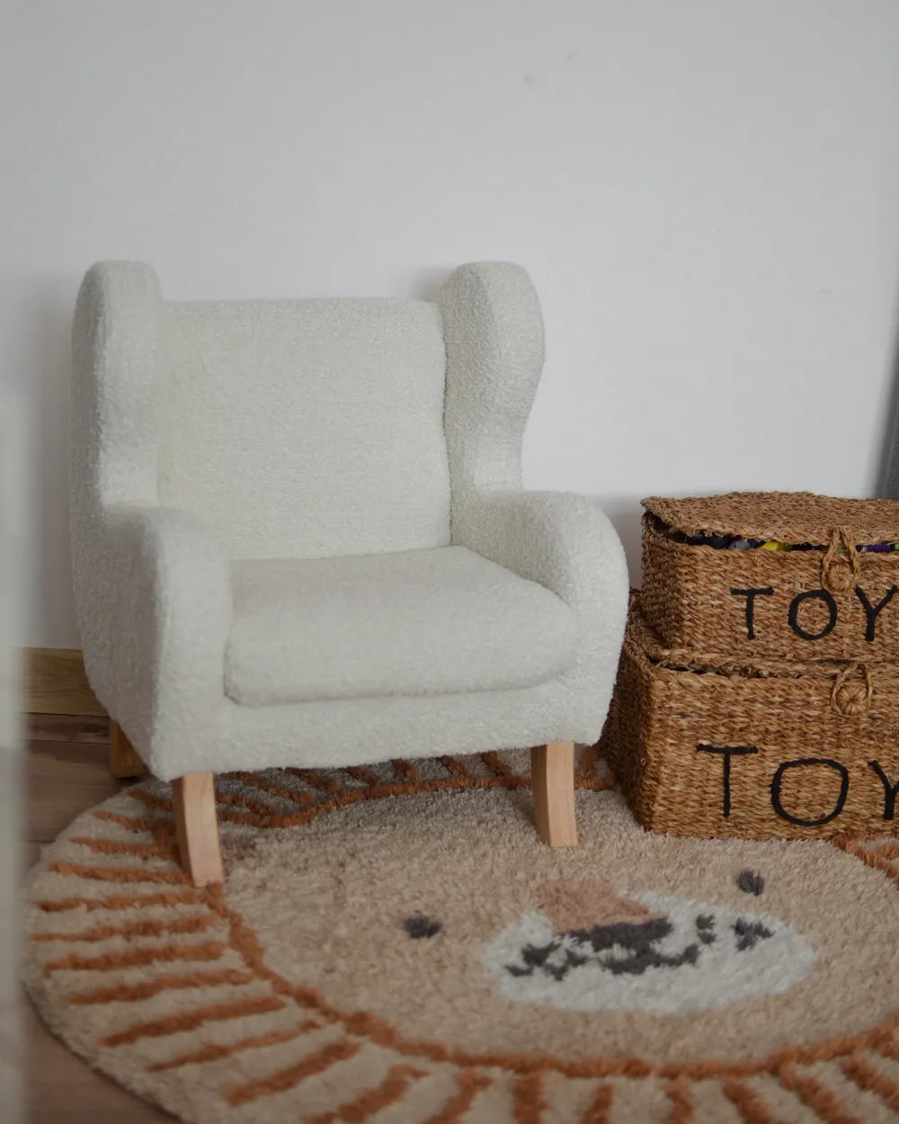 Barnfåtölj FARUM Bouclé, Off White