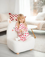 Barnfåtölj Enhörning LULEA Bouclé, Off-White