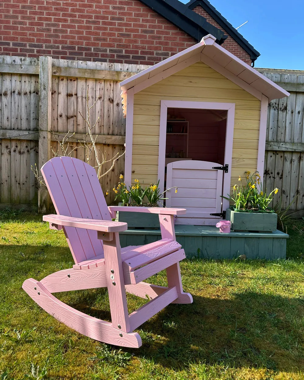 Trädgårdsgungstol för barn ADIRONDACK Pastellrosa