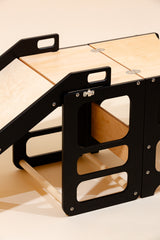 Foldable kitchen tower with slide, Black