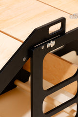 Foldable kitchen tower with slide, Black