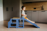 Foldable kitchen tower with slide, Blue