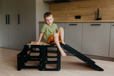 Foldable kitchen tower with slide, Black