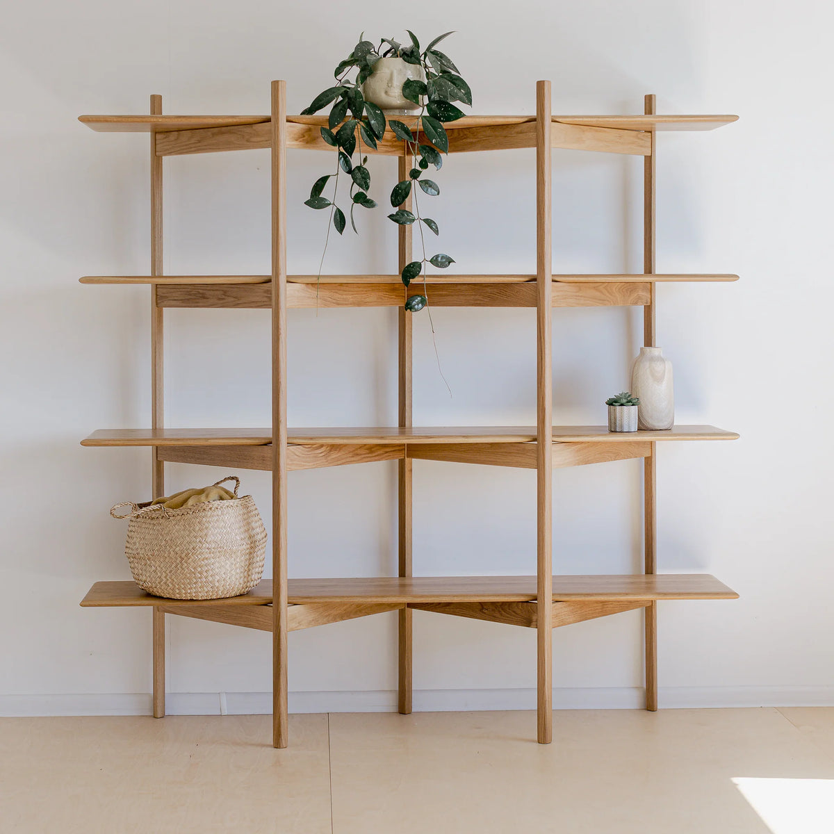 Mid Century Modern Bookcase | Solid Oak