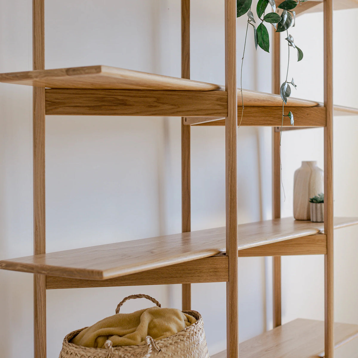 Mid Century Modern Bookcase | Solid Oak