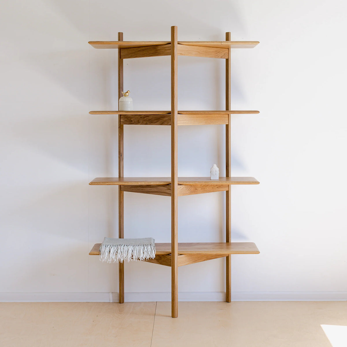 Mid Century Modern Bookcase | Tripod | Solid Oak