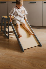 Foldable kitchen tower with slide, Grey