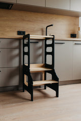 Adjustable height kitchen tower, Black