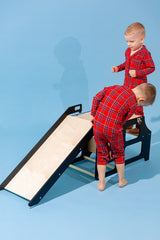 Foldable kitchen tower with slide, Black