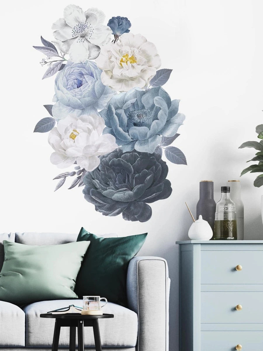 Väggdekal, Blå blommor