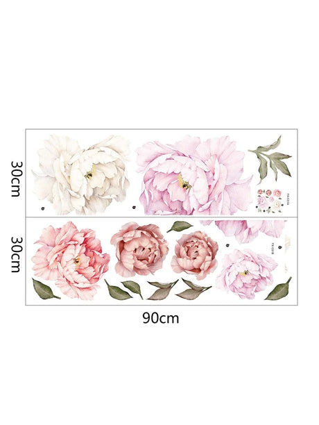 Väggdekal, Rosa blommor