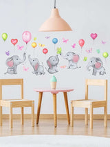 Väggdekal, Elefanter med ballonger