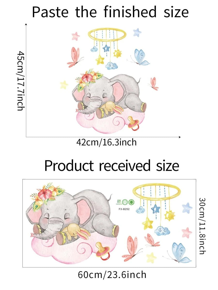 Väggdekal, Drömmande elefant