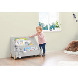Bokhylla på hjul, grå