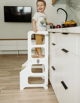 Foldable kitchen tower, White