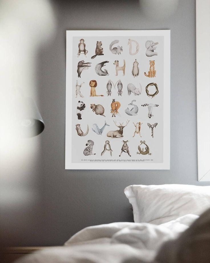 Poster "Djurens ABC" - Fashionell
