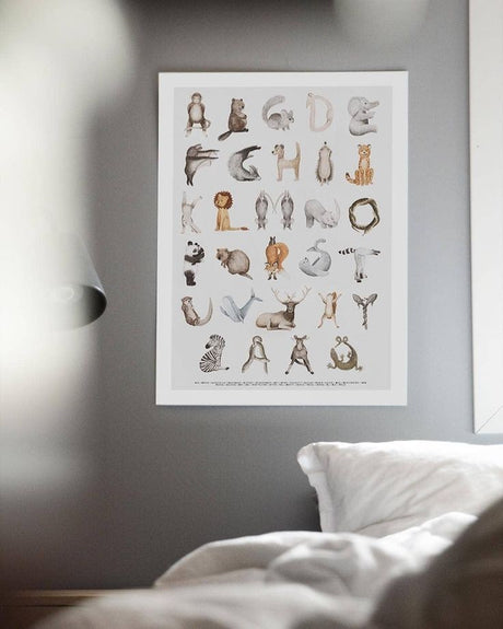 Poster "Djurens ABC" - Fashionell
