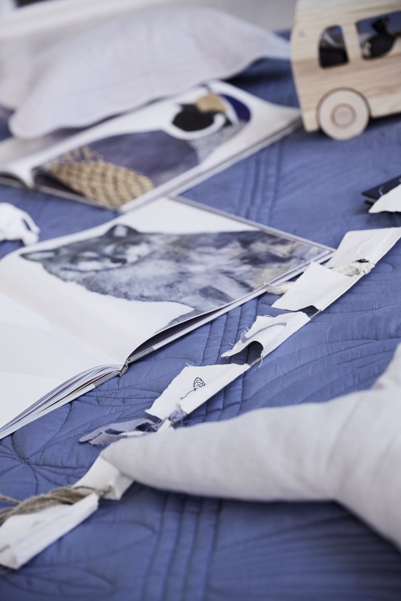 Överkast och kuddfodral Baby, Denim