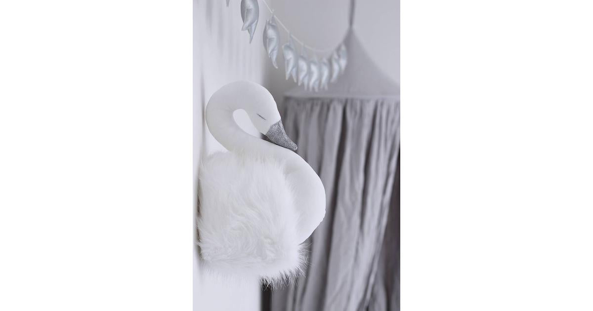 Väggdekoration svan, Vit