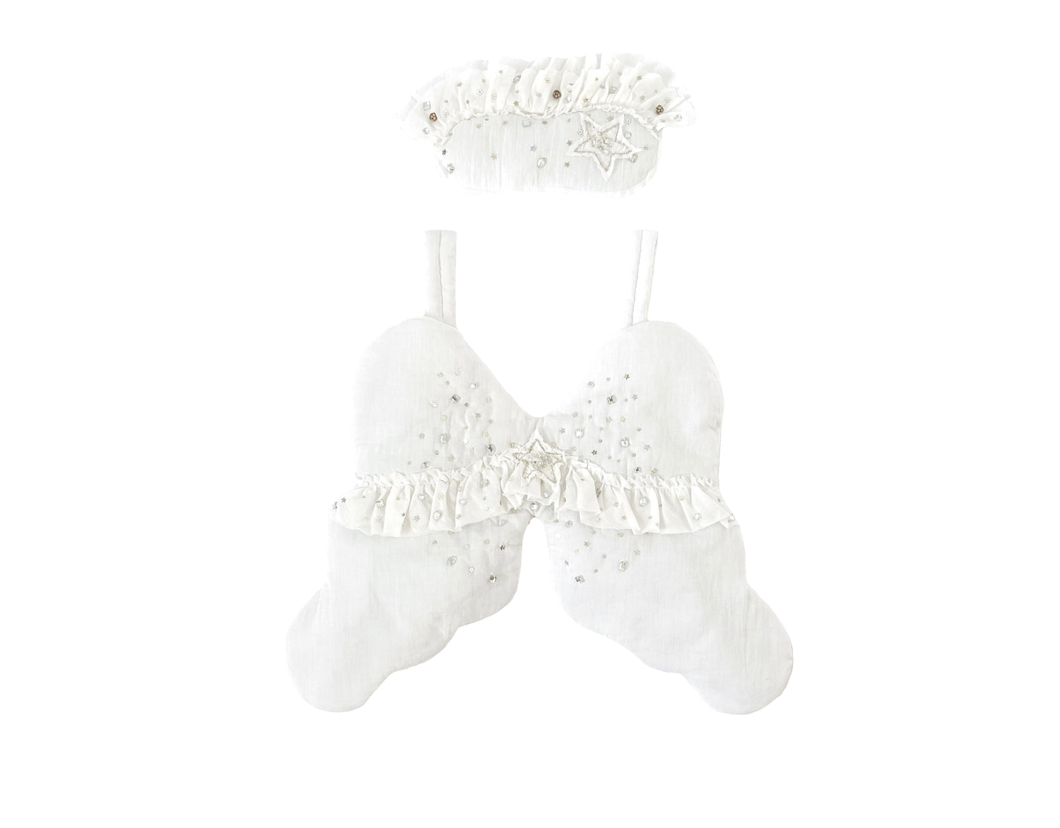 Little Vintage Angel Wings & Eyemask, Off White - Bonne Mére
