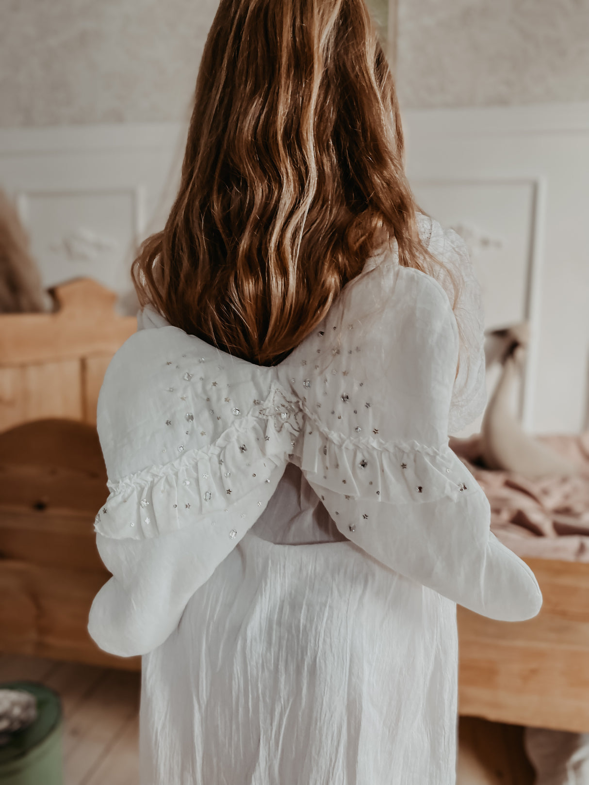 Little Vintage Angel Wings & Eyemask, Off White - Bonne Mére