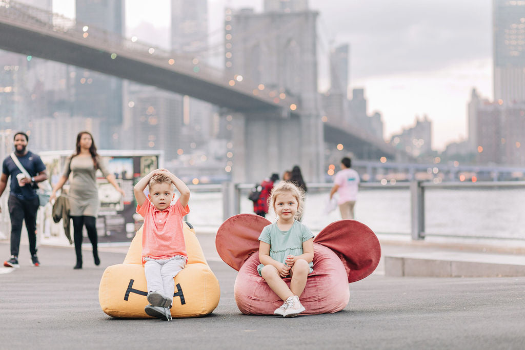 Hippo Bean bag, yellow- The Brooklyn Kids