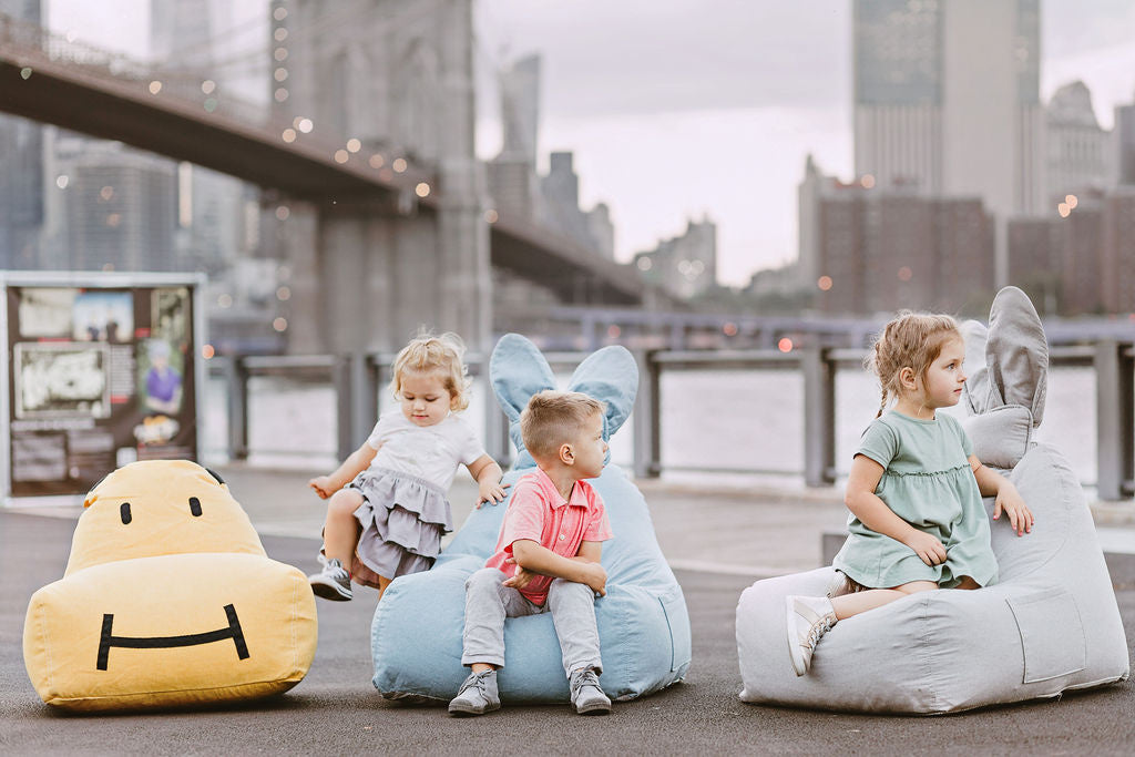 Hippo Bean bag, yellow- The Brooklyn Kids