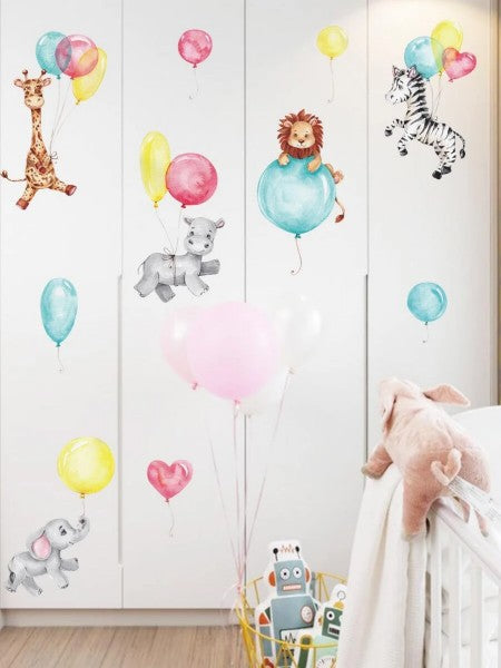 Väggdekal, Djur med ballonger