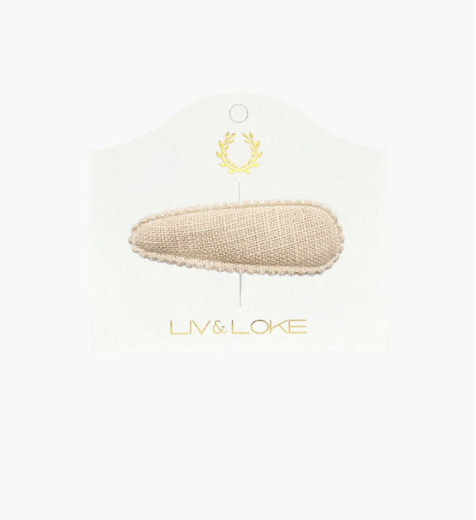 Ilse Fabric Hair Clip, Sand - Liv & Loke