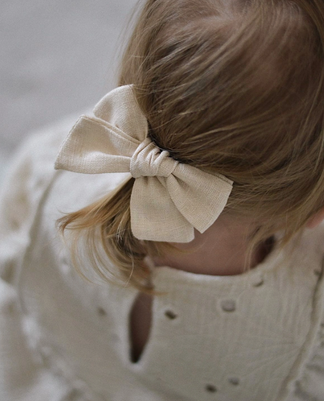 Ester Linen Bow, Sand