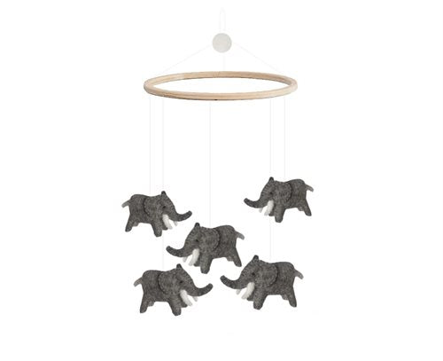 Handsydd mobil med elefanter - Gamcha