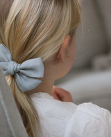 Ester Linen Bow, Ice Blue