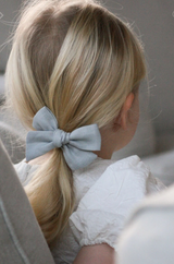 Ester Linen Bow, Ice Blue