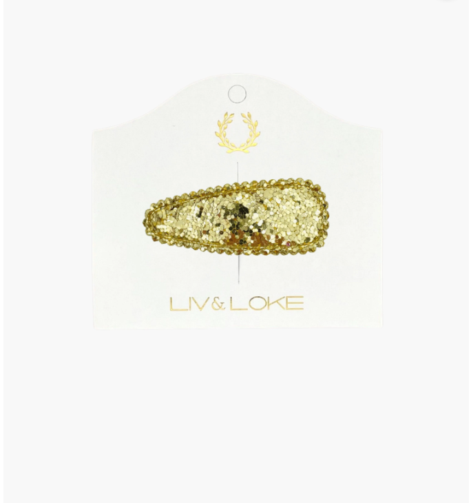 Ilse Fabric Hair Clip, Gold Glitter - Liv & Loke