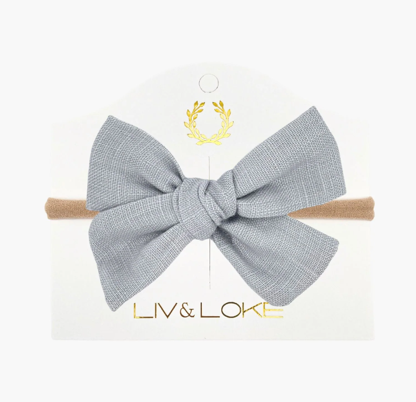 Ester Linen Bow hairband, Ice