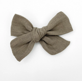 Ester Linen Bow, Moss