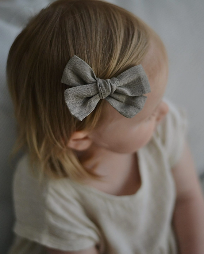 Ester Linen Bow, Moss